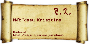 Nádasy Krisztina névjegykártya